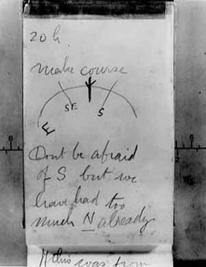 A page from Brown’s notebook