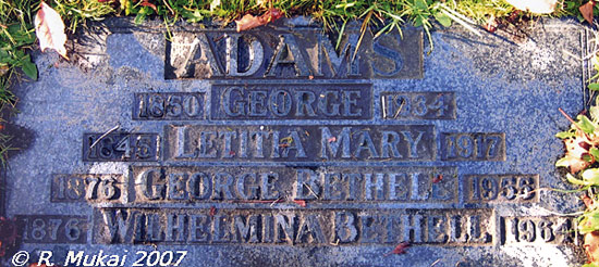 George, Letitia Mary, George Bethell & Eilhelmina Bethell Adams