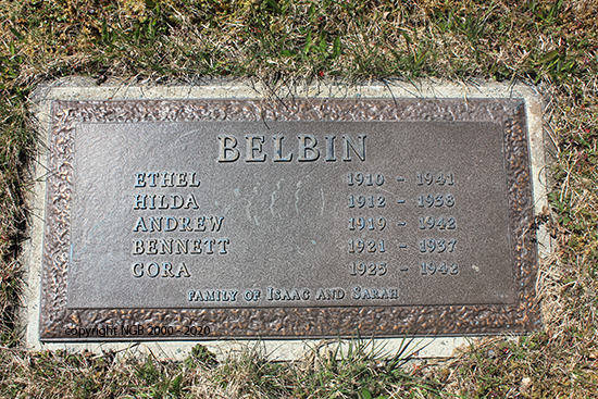 Ethel, Hilda, Andrew, Bennett & Cora Belbin