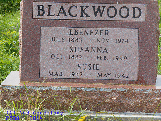 Ebenezer, Susanna and Susie Blackwood
