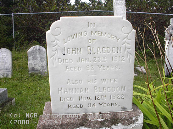 John & Hannah Blagdon