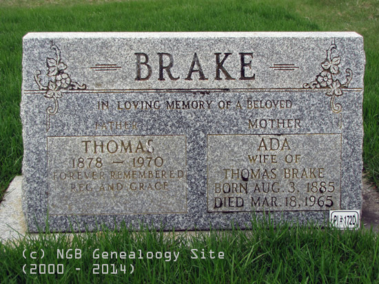 Thomas and Ada Brake