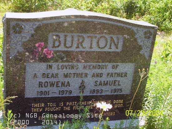 ROWENA AND SAMUEL BURTON