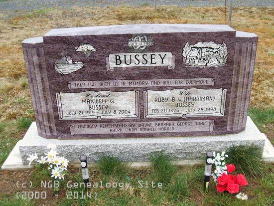 Maxwell G. & Ruby B. V. (Harriman) Bussey