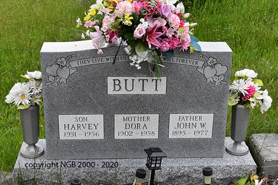 John W., Dora & Harvey Butt