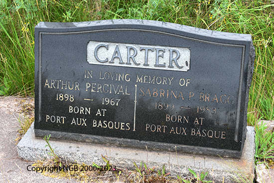 Arthur Percival & Sabrina P. Bragg Carter