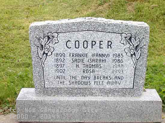 Fanny, Sarah, Thomas and Rosa Cooper