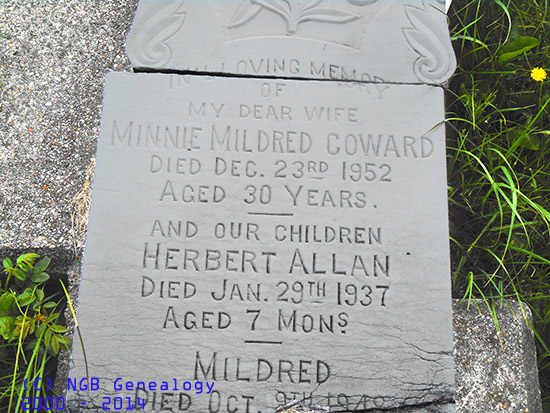 Minnie Mildred, Herbert Allan & Mildred Coward