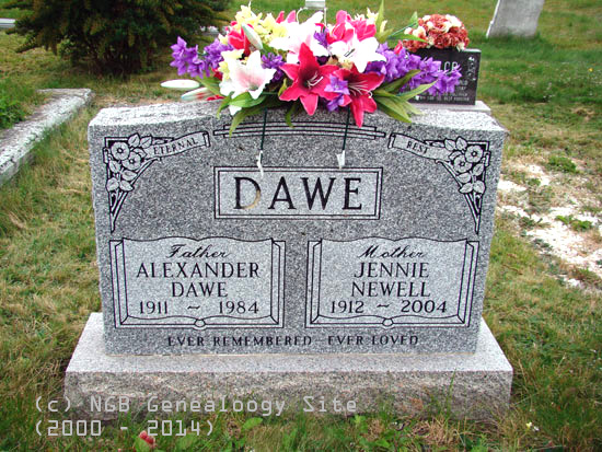 Alexander and Jennie Newell Dawe