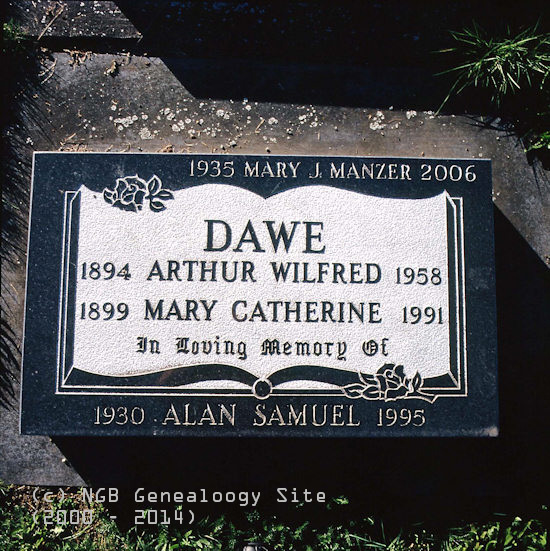 Arthur Wilfred, Mary Catherine, Alan Samuel and Mary J. Manzer Dawe