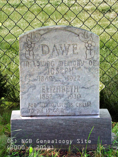 Joseph and Elizabeth Dawe