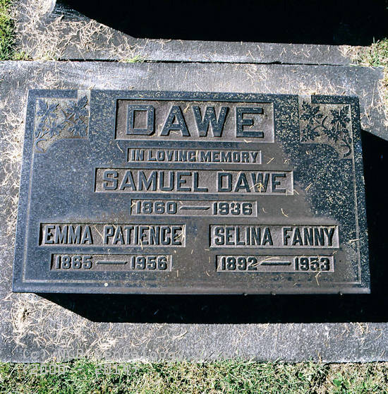 Samuel, Emma Patience and Selina Fanny Dawe