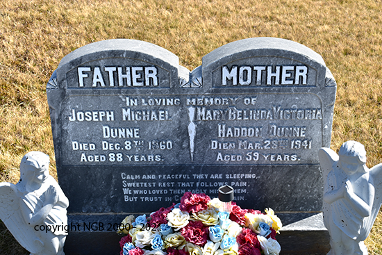 Joseph Michael & Mary Belinda-Victoia Haddon Dunne