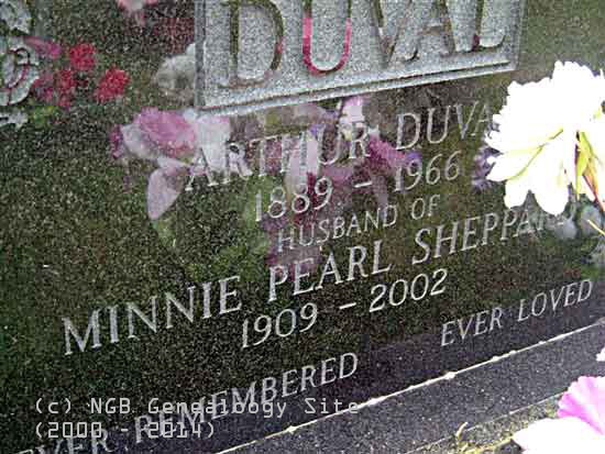 Arthur and Minnie Pearl Duval