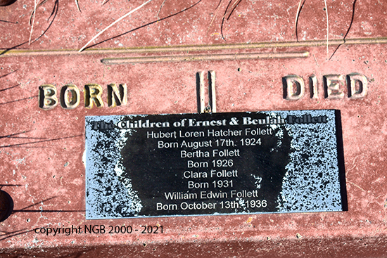 Ernest & Bealah Follett Family