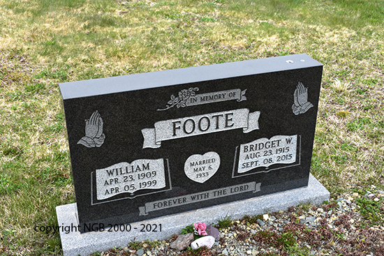 William & Bridget W, Foote