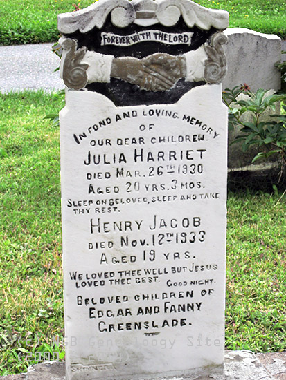 Julia Harriet and Henry Jacob Greenslade