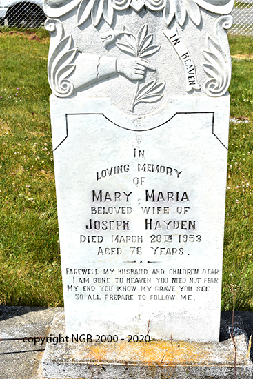 Mary Maria Hayden