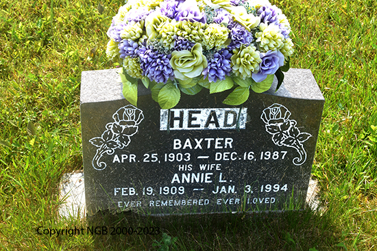 Baxter & Annie L. Head