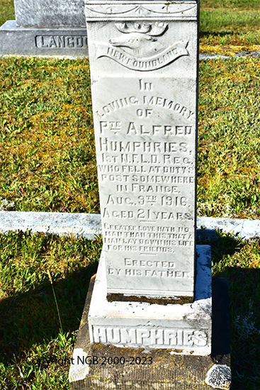 Pte Alfred Humphries