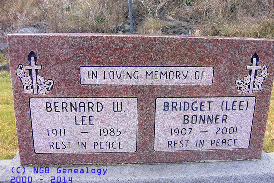 Bernard W. Lee & Bredget (Lee) Bonner