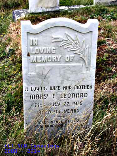 Mary E, Leonard