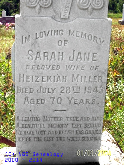 SARAH JANE MILLER