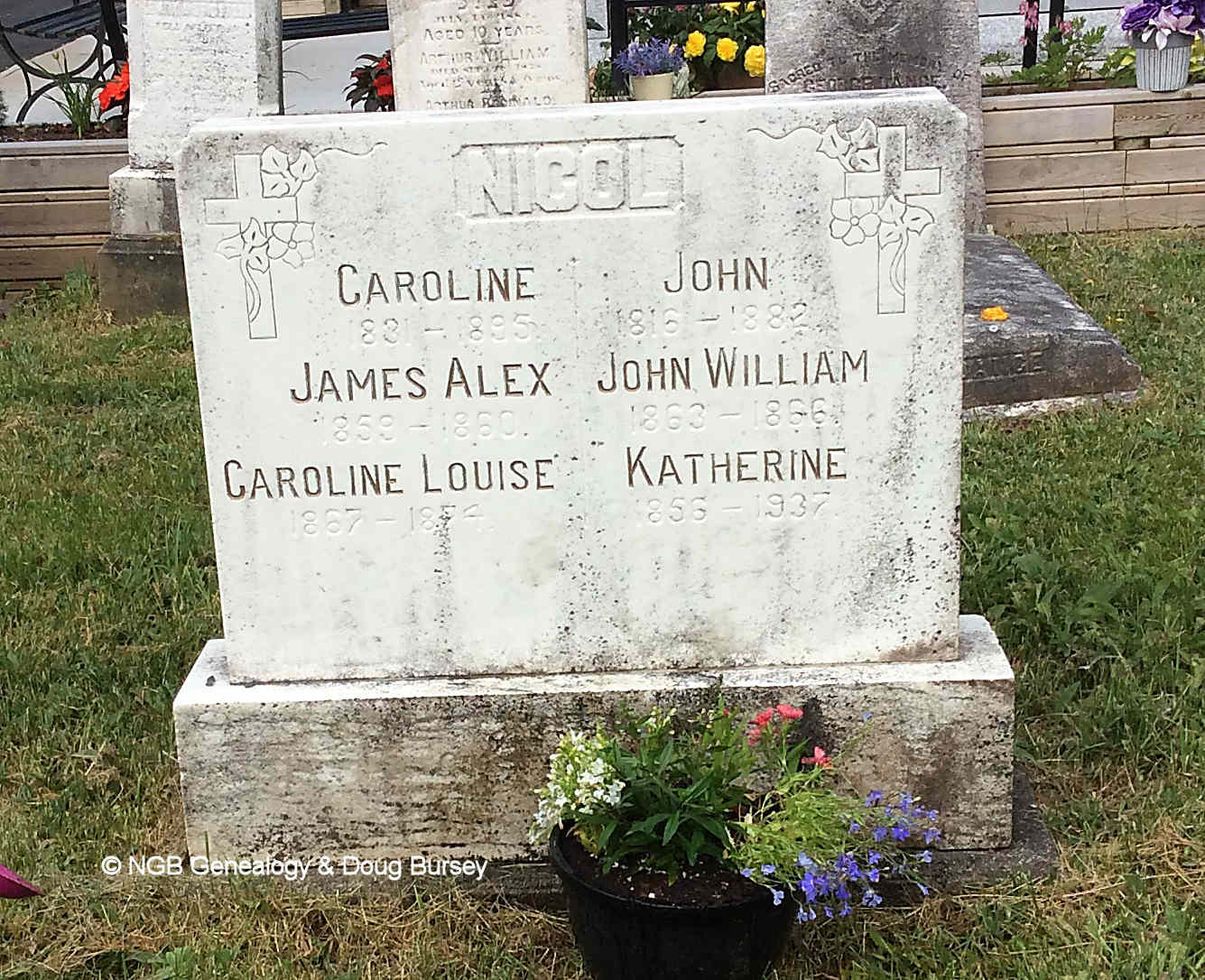 Caroline, John, James, John, Caroline & Katherine Nicol