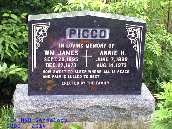 Wm James and Annie H. Picco