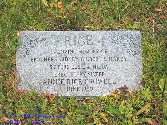 Sidney, Gilbert, Hardy, Elsie & Hilda Rice