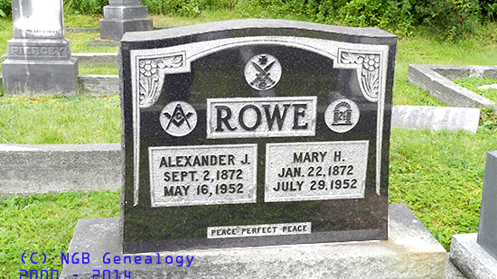 Alexander J. & Mary H. Rowe