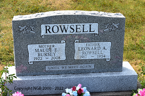 Leonard A. & Maude E. Bursey Rowsell