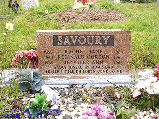 Rachel Jane, Reginald Gordon & Jennifer Ann Savoury