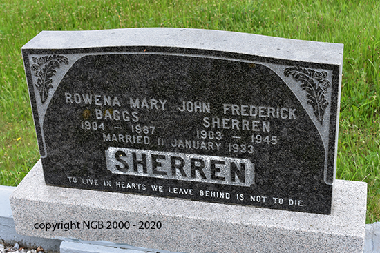 John Frederick & Rowena Mary Baggs Sherren