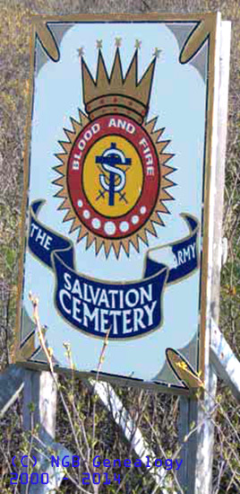 Sign Cemetery Entrance Salvation Army
