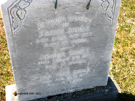 Frank, Jemima & Una May Single