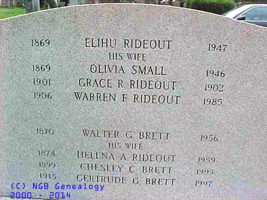 Rideout and Brett Families