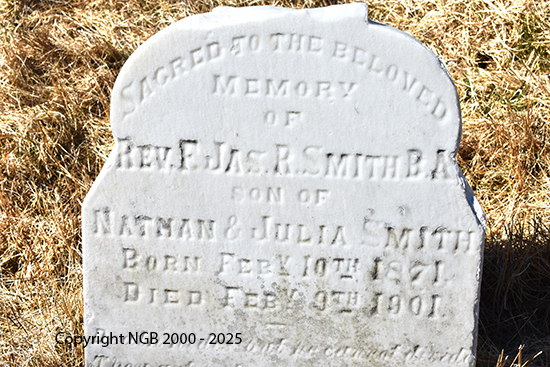 Rev Jas R. Smith B. A.