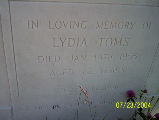 LYDIA TOMS