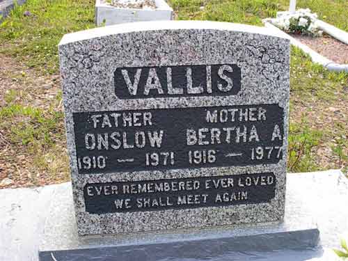 Onslow & Bertha Vallis