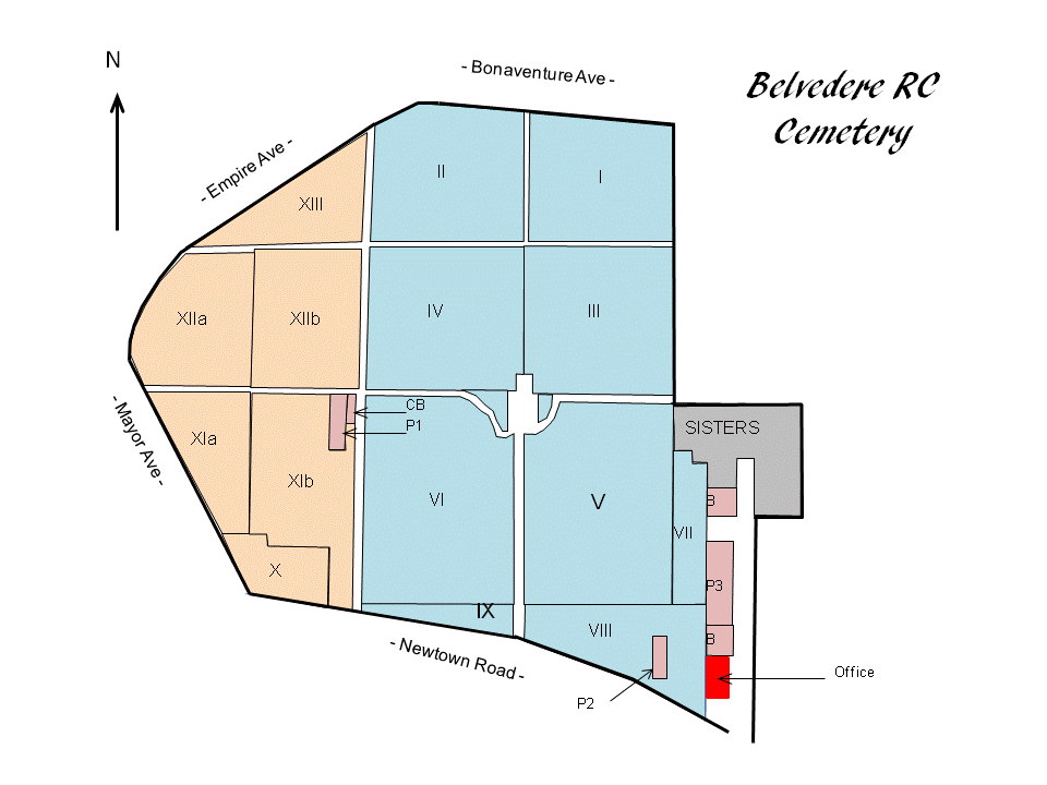Diagram of cmetery layout