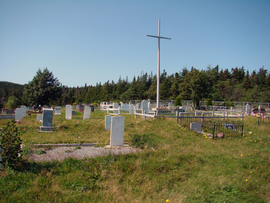 View of Cemetery Showing Cross