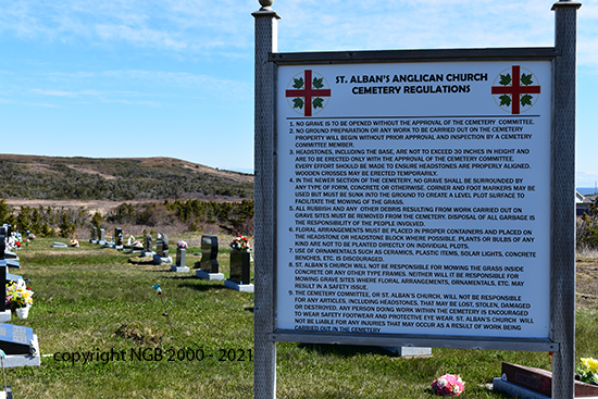 Cemetery Sign Copyright Wilbert Fizzard & Wendell Dominey