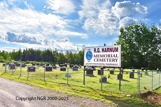 View of Cemetery and Sign