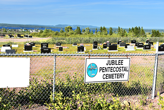 View of Cemetery Sign