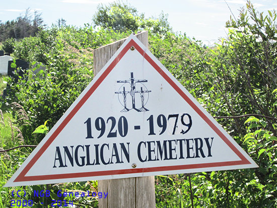 View of cemetery sign