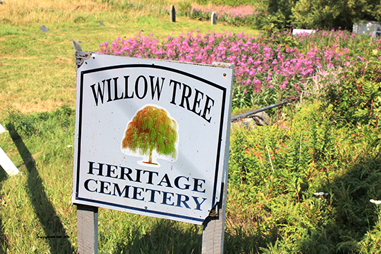 View of Cemetery Sign