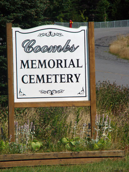 Vi9ew of Cemetery Sign