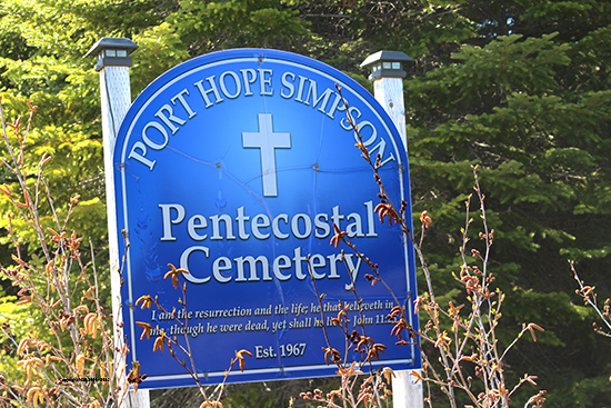 View of Cemetery Sign