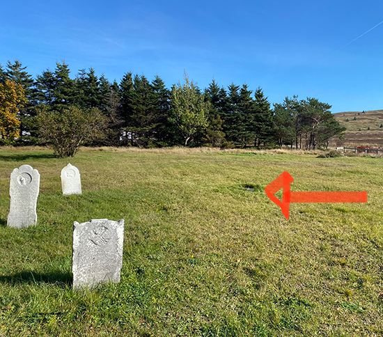 Location of John Milley Plot.